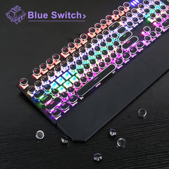 MageGee Typewriter Wired Gaming Keyboard with RGB Backlight, Black